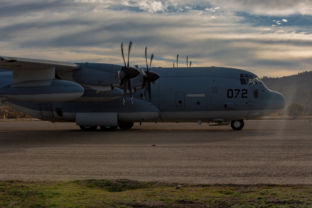 U.S. Marines and Sailors with Marine Wing Support Squadron 373 set up for a FARP during Steel Knight 22