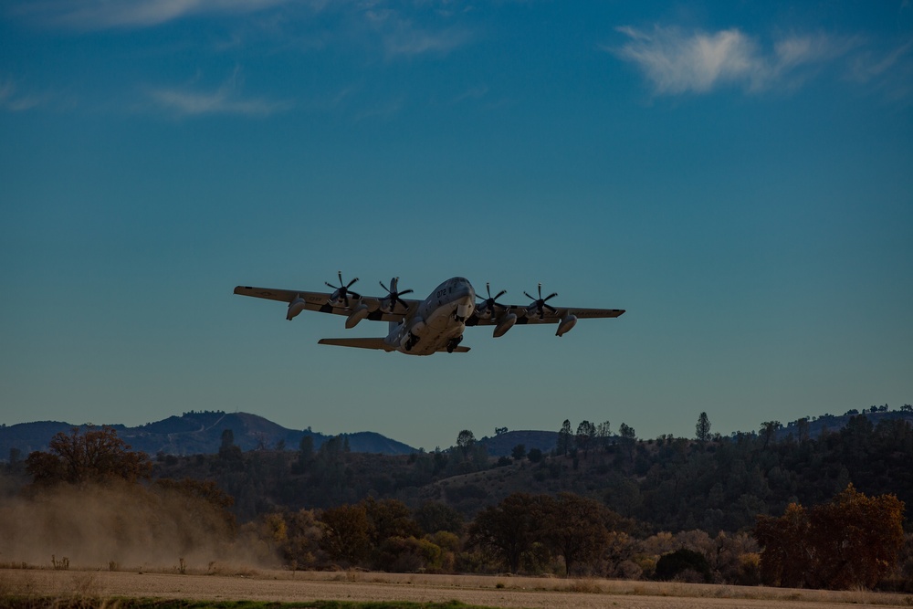 U.S. Marines and Sailors with Marine Wing Support Squadron 373 set up for a FARP during Steel Knight 22