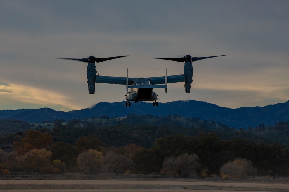 U.S. Marines and Sailors with Marine Wing Support Squadron 373 set up for a FARP during Steel Knight 22