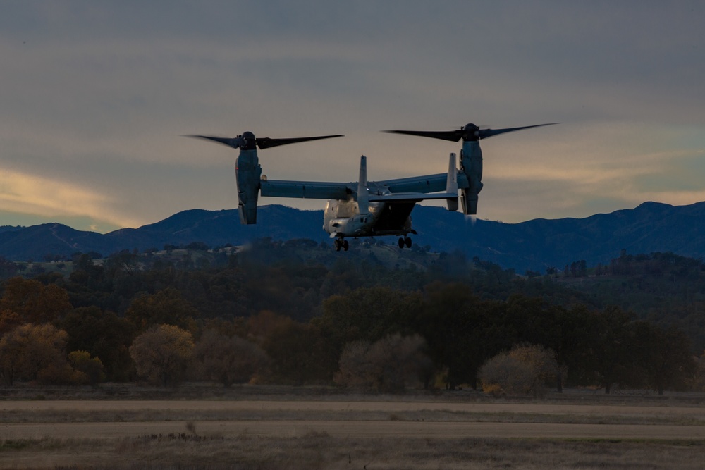 U.S. Marines and Sailors with Marine Wing Support Squadron 373 set up for a FARP during Steel Knight 22