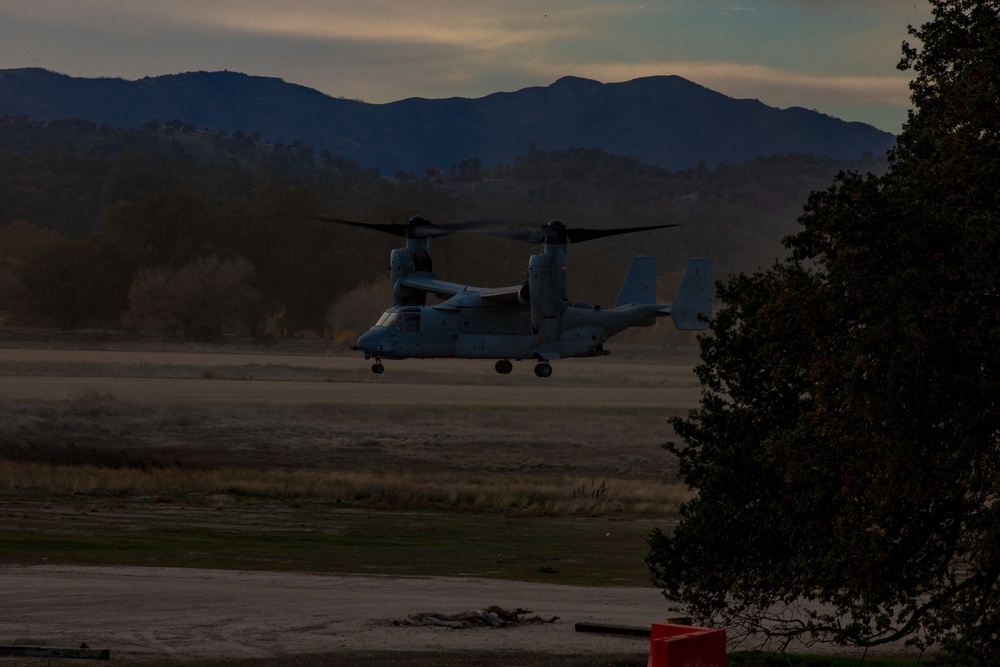 U.S. Marines and Sailors with Marine Wing Support Squadron 373 set up for a FARP during Steel Knight 22