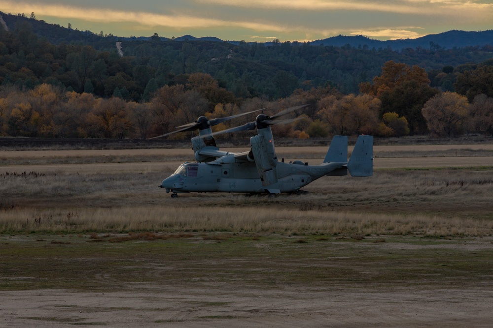 U.S. Marines and Sailors with Marine Wing Support Squadron 373 set up for a FARP during Steel Knight 22