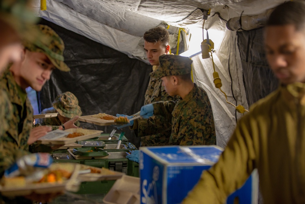 U.S. Marines and Sailors with Marine Wing Support Squadron 373 set up for a FARP during Steel Knight 22