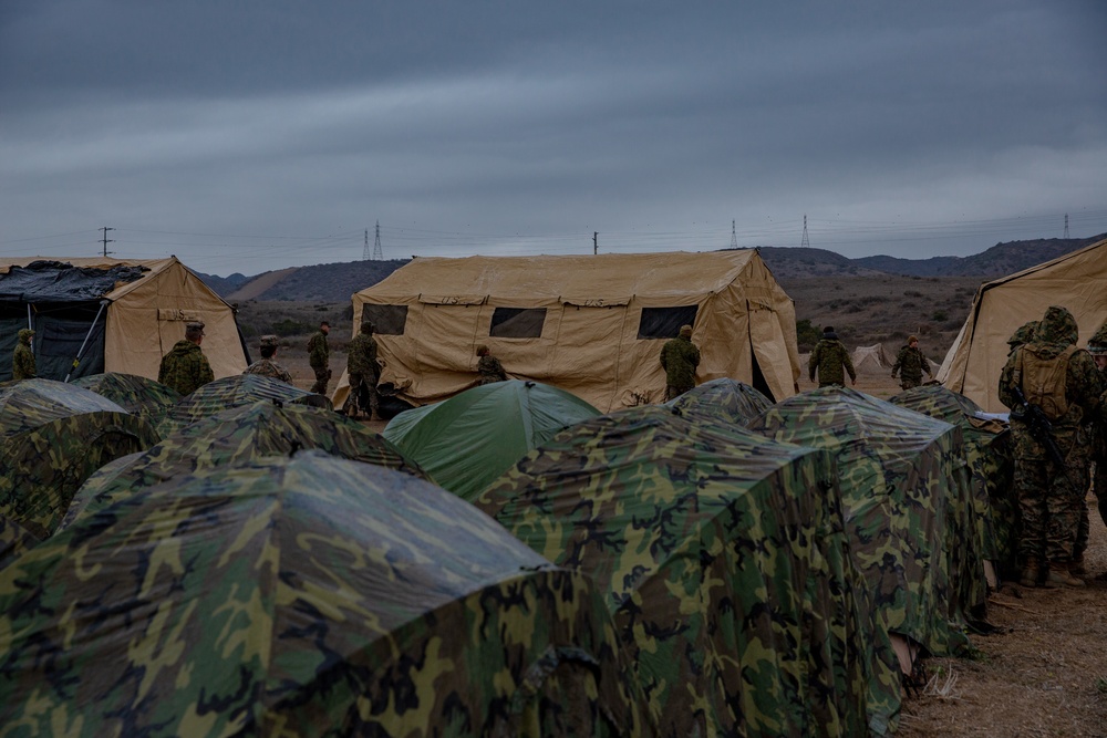 U.S. Marines and Sailors with Combat Logistics Battalion 5 conduct Mobile Combat Operations Center operations during Steel Knight 22