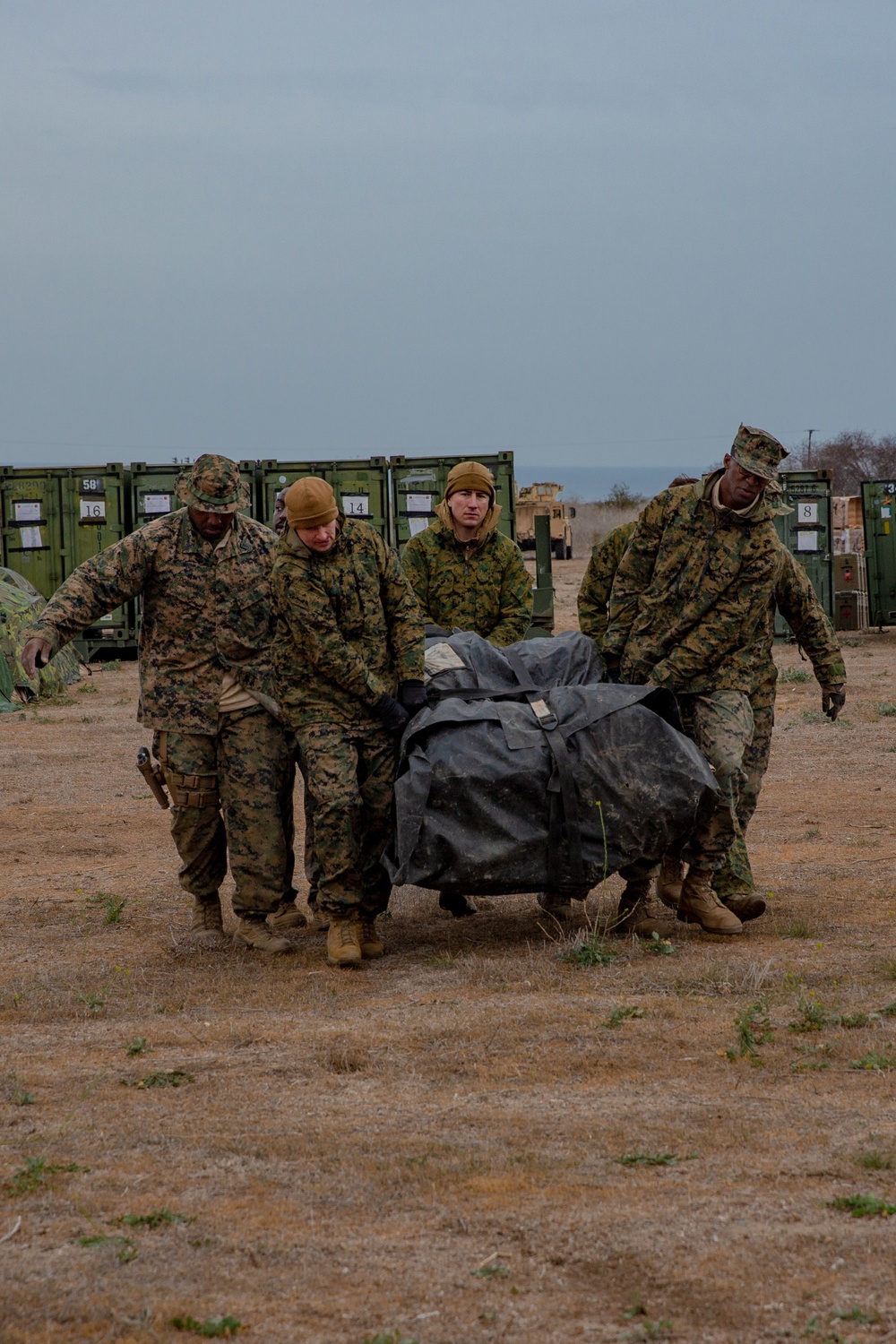 U.S. Marines and Sailors with Combat Logistics Battalion 5 conduct Mobile Combat Operations Center operations during Steel Knight 22