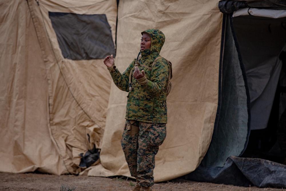 U.S. Marines and Sailors with Combat Logistics Battalion 5 conduct Mobile Combat Operations Center operations during Steel Knight 22