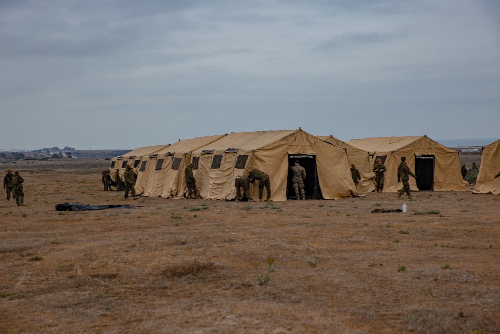 U.S. Marines and Sailors with Combat Logistics Battalion 5 conduct Mobile Combat Operations Center operations during Steel Knight 22