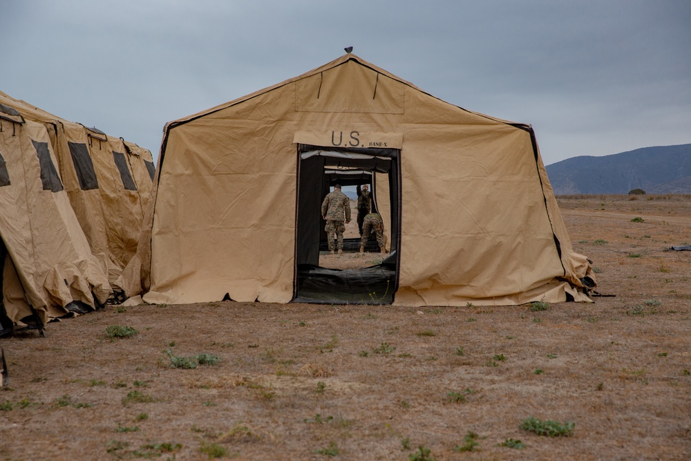 U.S. Marines and Sailors with Combat Logistics Battalion 5 conduct Mobile Combat Operations Center operations during Steel Knight 22