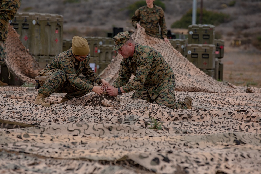 U.S. Marines and Sailors with Combat Logistics Battalion 5 conduct Mobile Combat Operations Center operations during Steel Knight 22