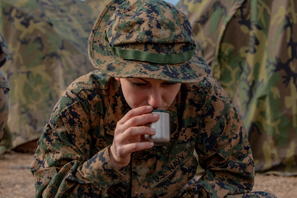 U.S. Marines and Sailors with Combat Logistics Battalion 5 conduct Mobile Combat Operations Center operations during Steel Knight 22