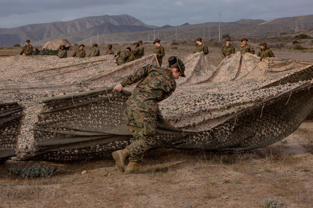 U.S. Marines and Sailors with Combat Logistics Battalion 5 conduct Mobile Combat Operations Center operations during Steel Knight 22