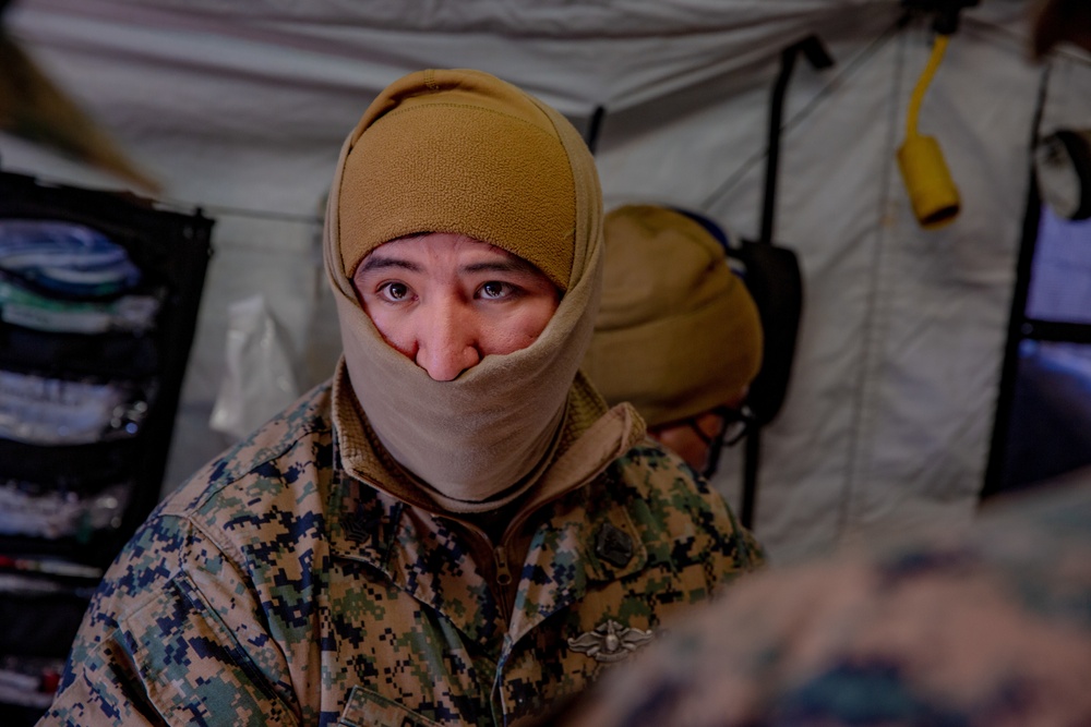 U.S. Marines and Sailors with Combat Logistics Battalion 5 conduct Mobile Combat Operations Center operations during Steel Knight 22