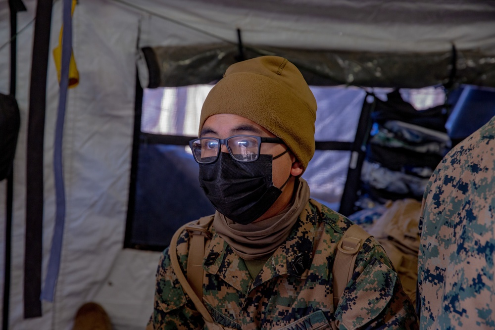 U.S. Marines and Sailors with Combat Logistics Battalion 5 conduct Mobile Combat Operations Center operations during Steel Knight 22