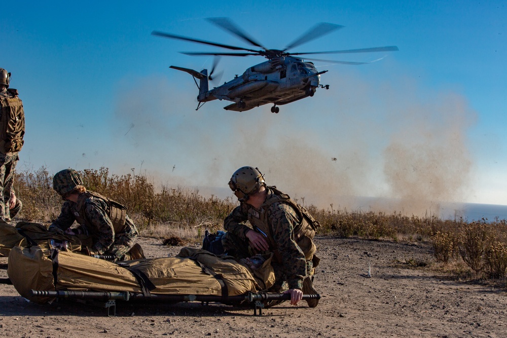 U.S. Marines and Sailors with Combat Logistics Battalion 5 conduct Mobile Combat Operations Center operations during Steel Knight 22