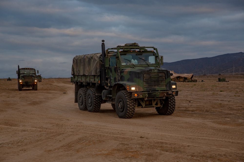 U.S. Marines and Sailors with Combat Logistics Battalion 5 conduct Mobile Combat Operations Center operations during Steel Knight 22