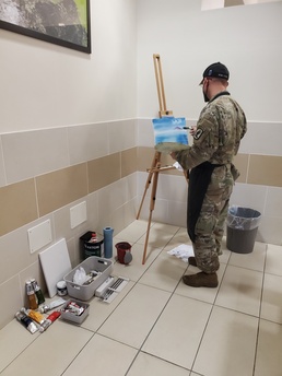 Atmosphere at Del Din Warrior Restaurant brightened by creativity, vibrant work