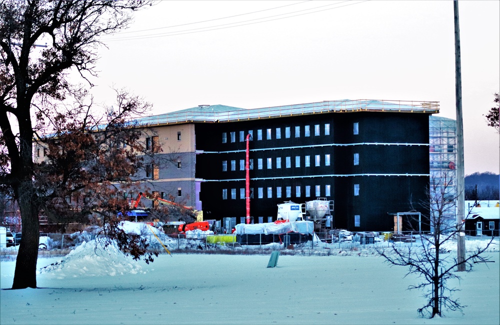 Contractor continues to make progress on new Fort McCoy barracks despite winter’s grip