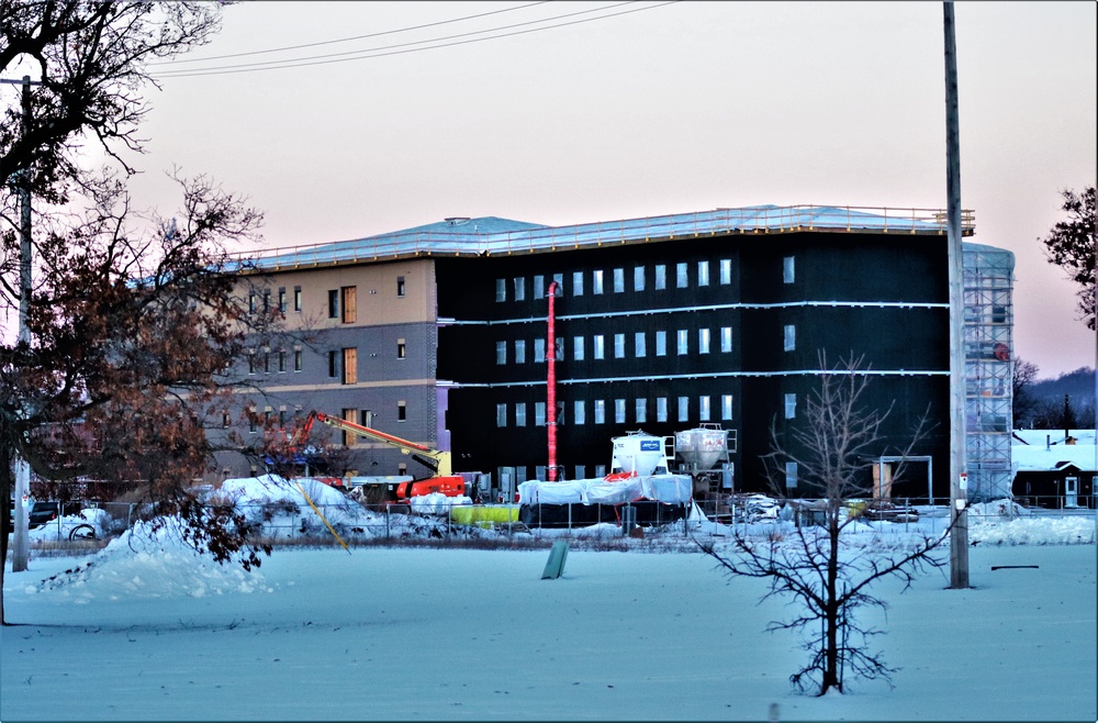 Contractor continues to make progress on new Fort McCoy barracks despite winter’s grip