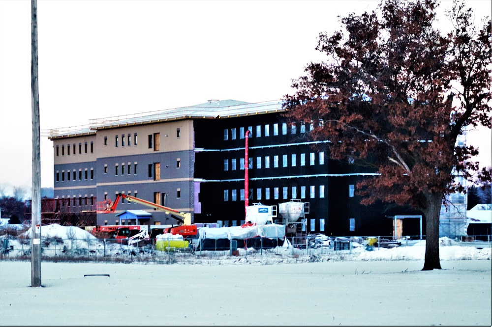 Contractor continues to make progress on new Fort McCoy barracks despite winter’s grip