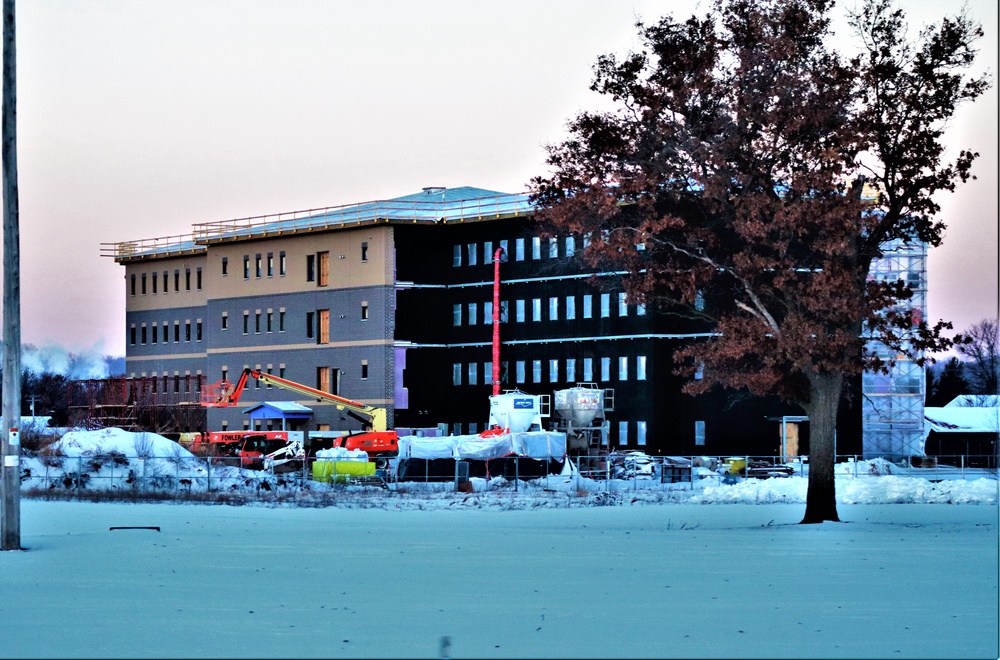 Contractor continues to make progress on new Fort McCoy barracks despite winter’s grip