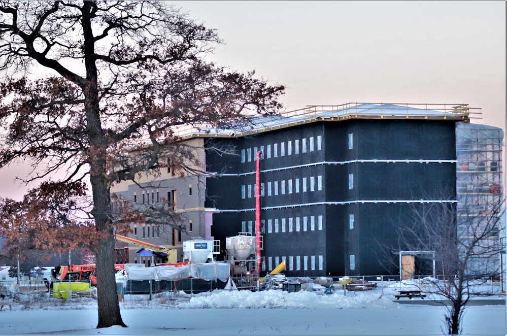 Contractor continues to make progress on new Fort McCoy barracks despite winter’s grip