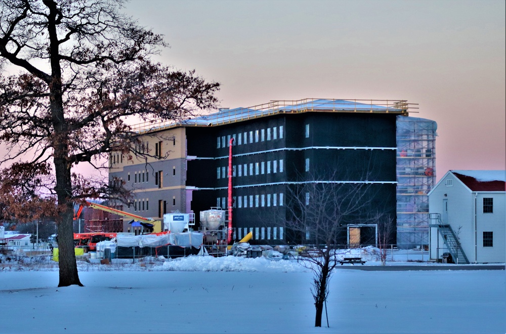 Contractor continues to make progress on new Fort McCoy barracks despite winter’s grip