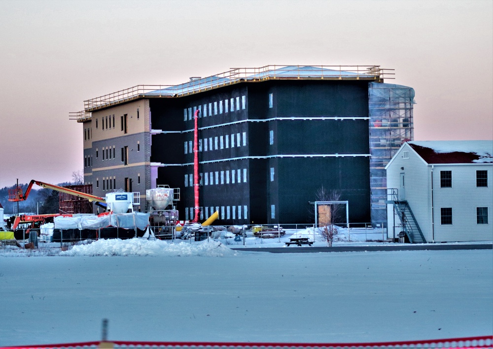 Contractor continues to make progress on new Fort McCoy barracks despite winter’s grip