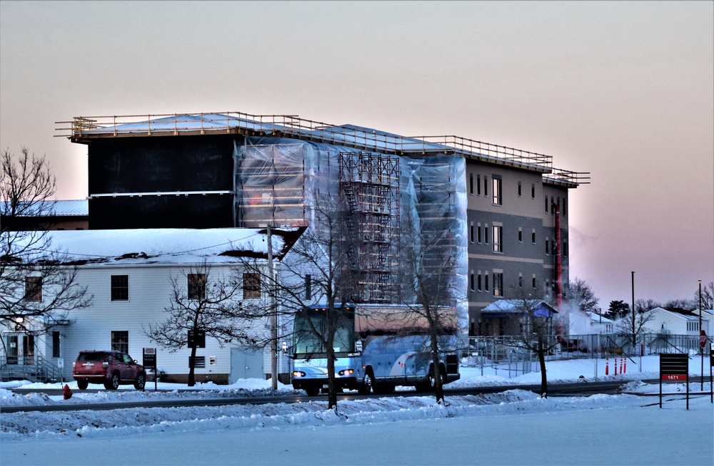 Contractor continues to make progress on new Fort McCoy barracks despite winter’s grip