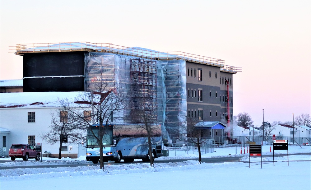 Contractor continues to make progress on new Fort McCoy barracks despite winter’s grip