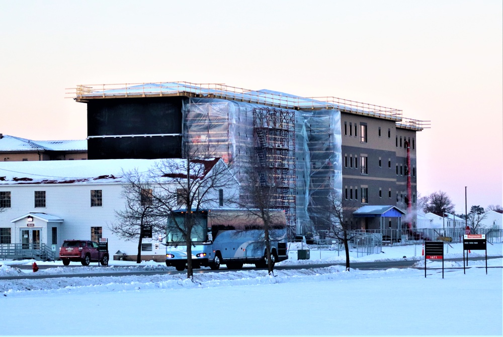 Contractor continues to make progress on new Fort McCoy barracks despite winter’s grip