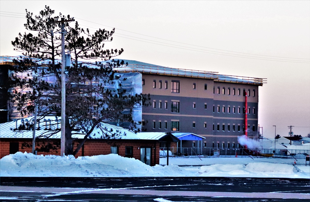 Contractor continues to make progress on new Fort McCoy barracks despite winter’s grip