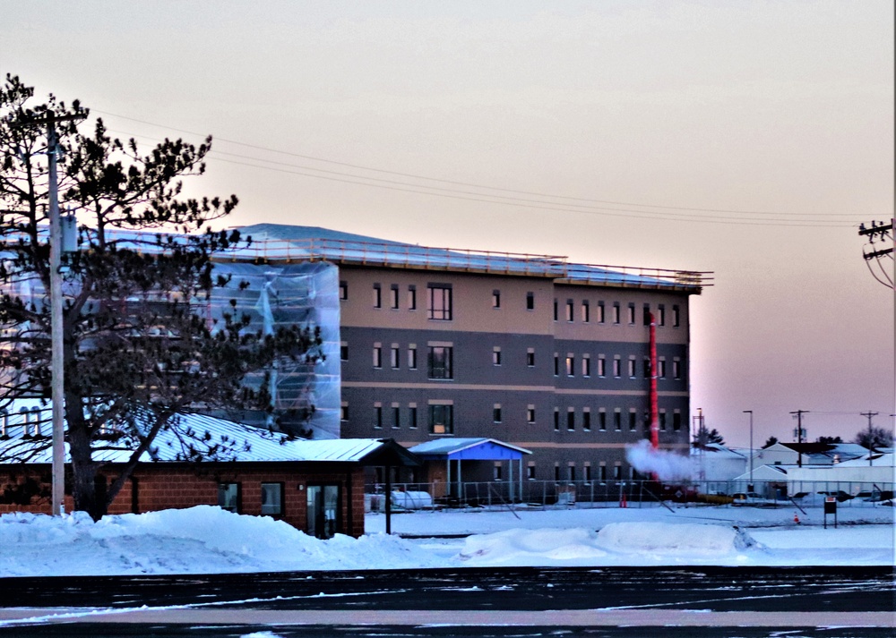 Contractor continues to make progress on new Fort McCoy barracks despite winter’s grip