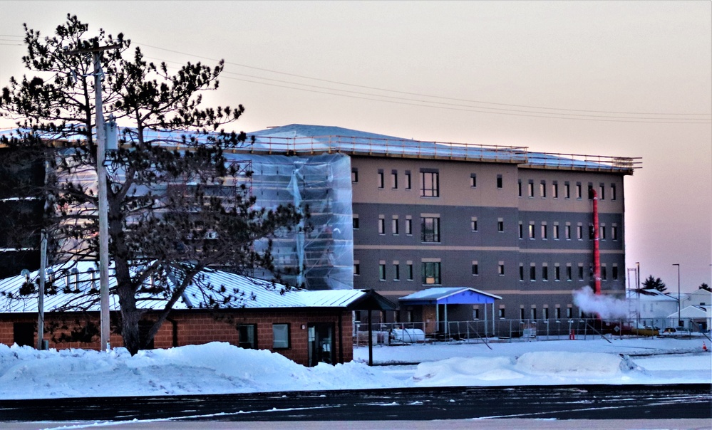 Contractor continues to make progress on new Fort McCoy barracks despite winter’s grip