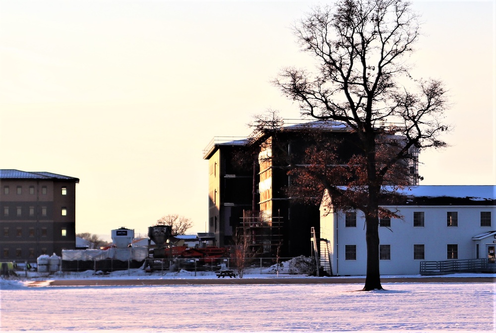 Contractor continues to make progress on new Fort McCoy barracks despite winter’s grip