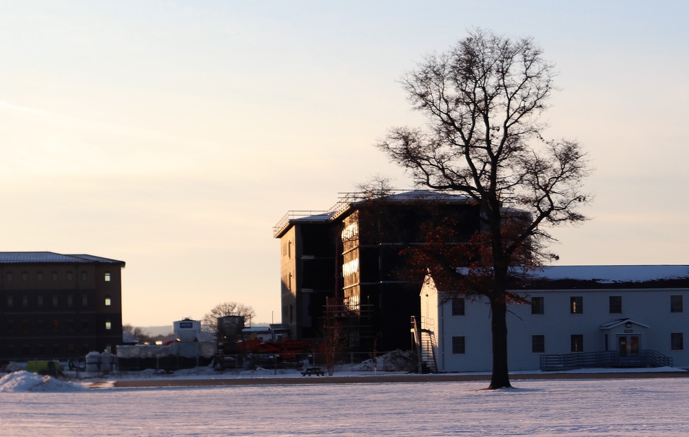 Contractor continues to make progress on new Fort McCoy barracks despite winter’s grip