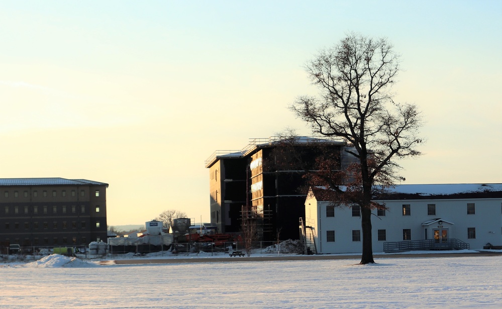 Contractor continues to make progress on new Fort McCoy barracks despite winter’s grip