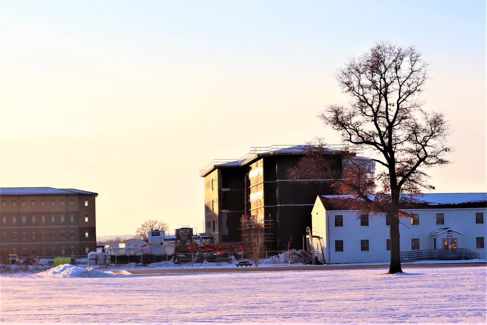 Contractor continues to make progress on new Fort McCoy barracks despite winter’s grip