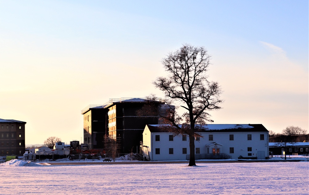 Contractor continues to make progress on new Fort McCoy barracks despite winter’s grip