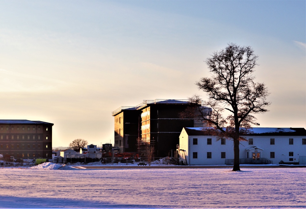 Contractor continues to make progress on new Fort McCoy barracks despite winter’s grip