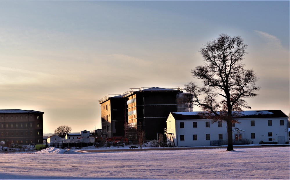 Contractor continues to make progress on new Fort McCoy barracks despite winter’s grip