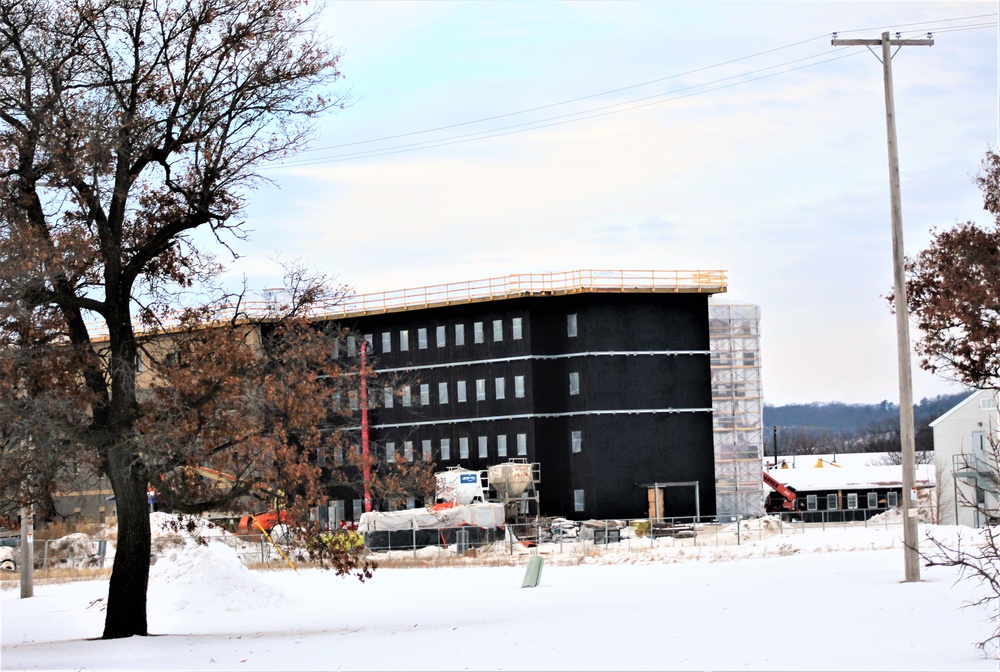 Contractor continues to make progress on new Fort McCoy barracks despite winter’s grip