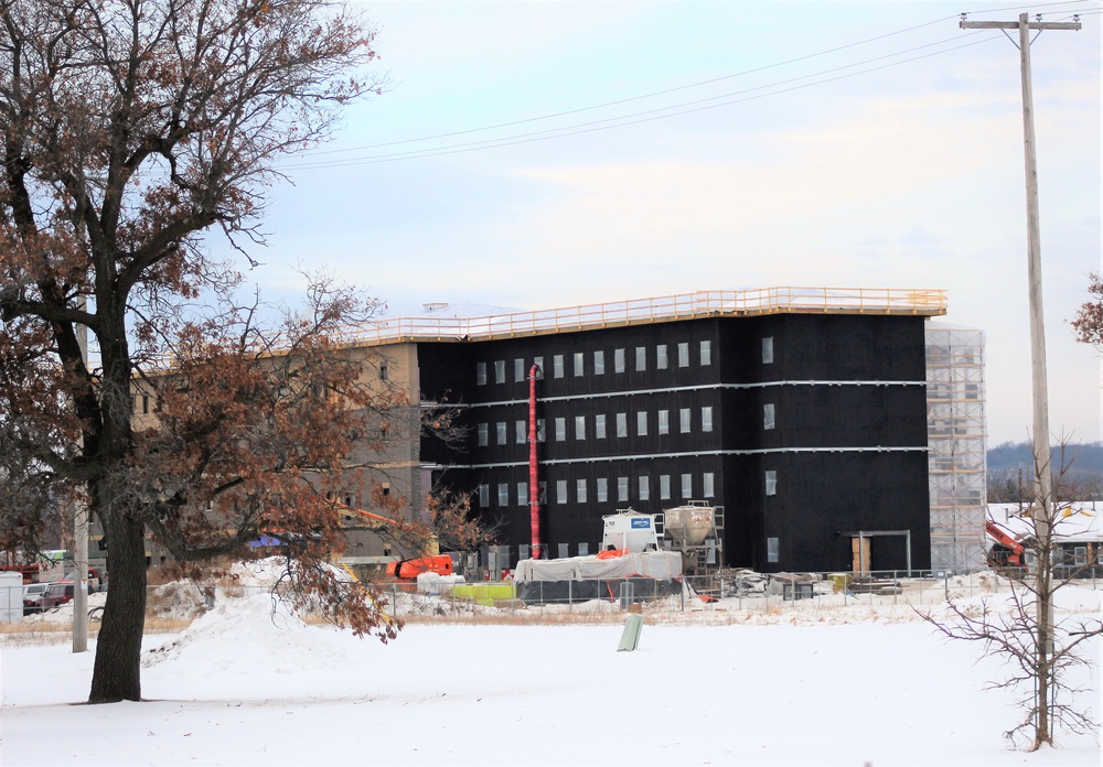 Contractor continues to make progress on new Fort McCoy barracks despite winter’s grip