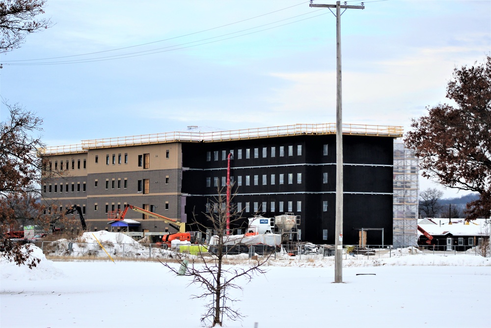 Contractor continues to make progress on new Fort McCoy barracks despite winter’s grip