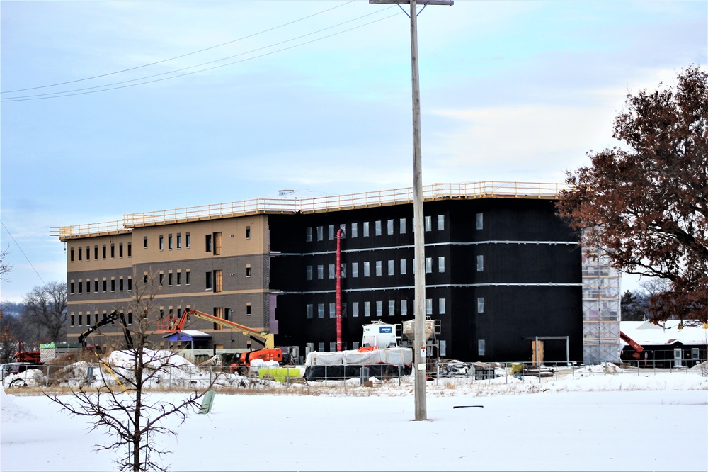 Contractor continues to make progress on new Fort McCoy barracks despite winter’s grip