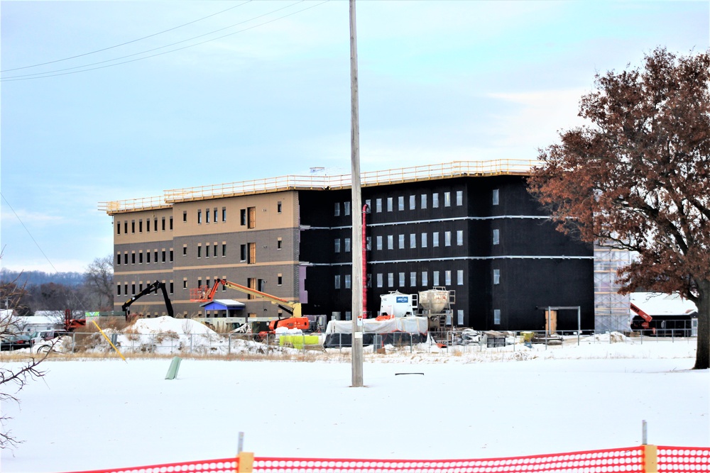 Contractor continues to make progress on new Fort McCoy barracks despite winter’s grip