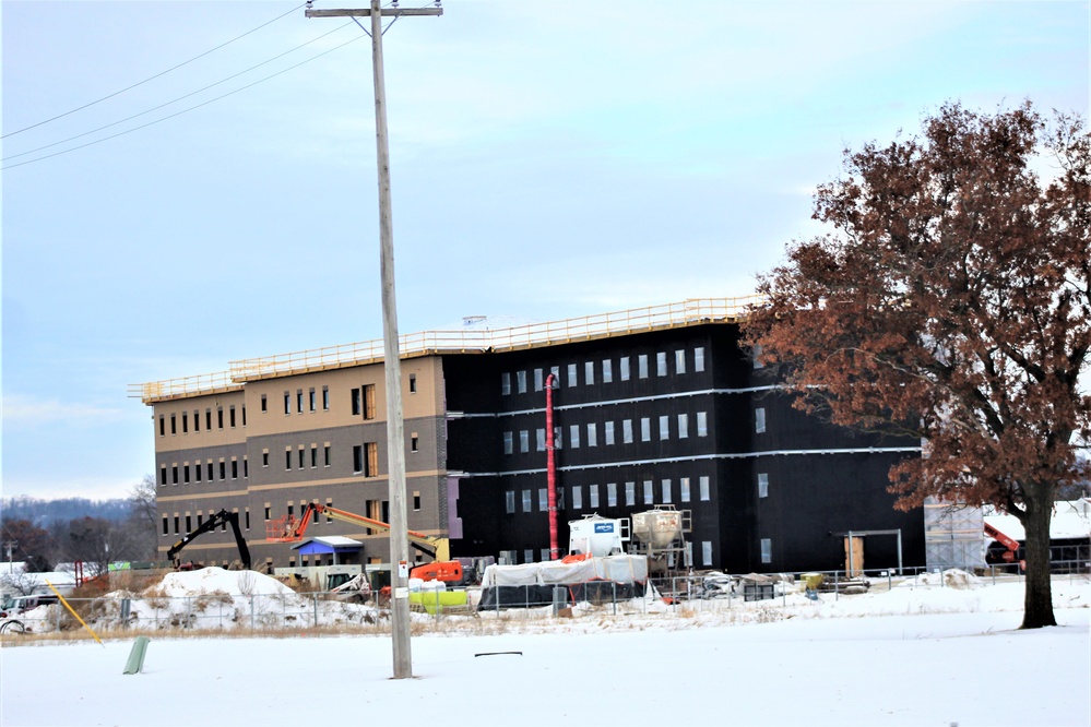 Contractor continues to make progress on new Fort McCoy barracks despite winter’s grip