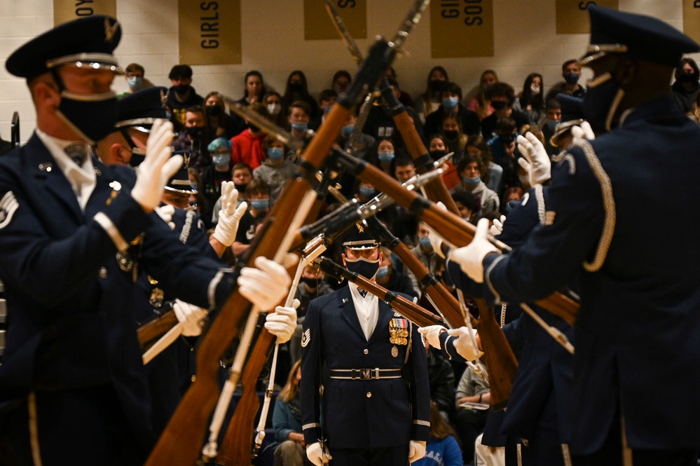 U.S. Air Force Honor Guard perform at West Virginia Schools