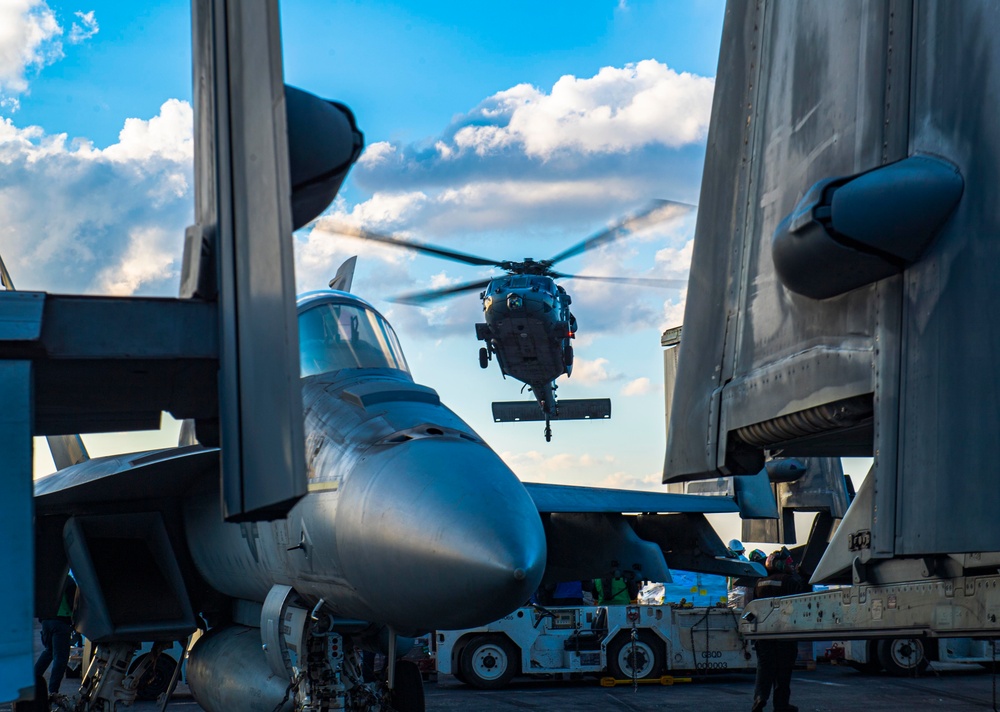 The Harry S. Truman Carrier Strike Group is on a scheduled deployment in the U.S. Sixth Fleet area of operations in support of naval operations to maintain maritime stability and security.