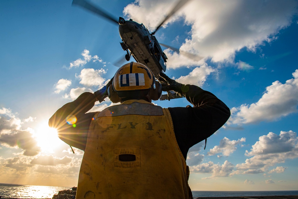 The Harry S. Truman Carrier Strike Group is on a scheduled deployment in the U.S. Sixth Fleet area of operations in support of naval operations to maintain maritime stability and security.