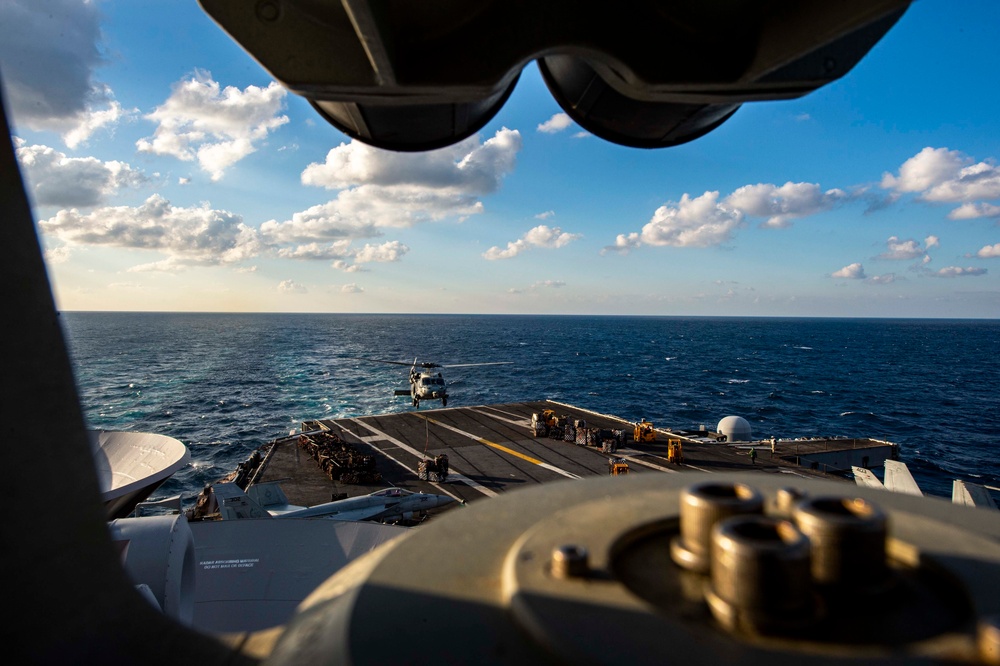 The Harry S. Truman Carrier Strike Group is on a scheduled deployment in the U.S. 6th Fleet area of operations in support of naval operations to maintain maritime stability and security.